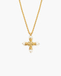 Florence Pearl Cross Necklace