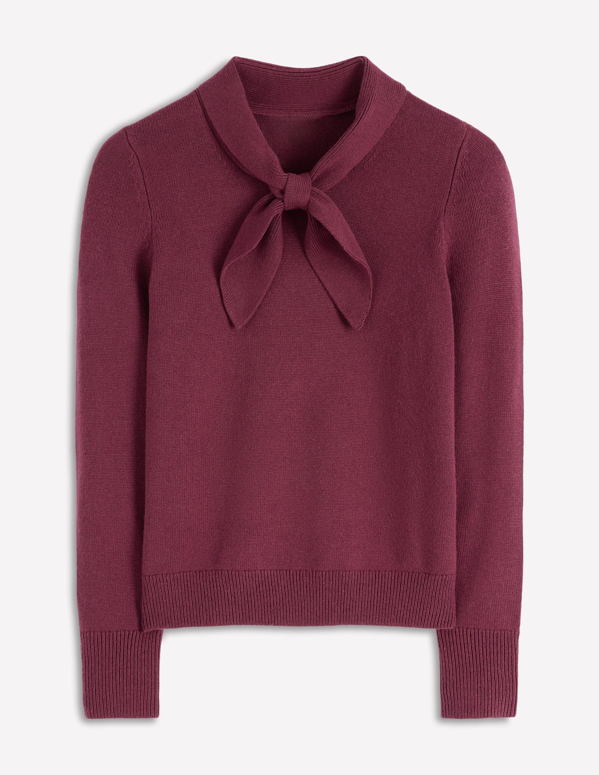 Knitted Bow Sweater-Deep Wisteria