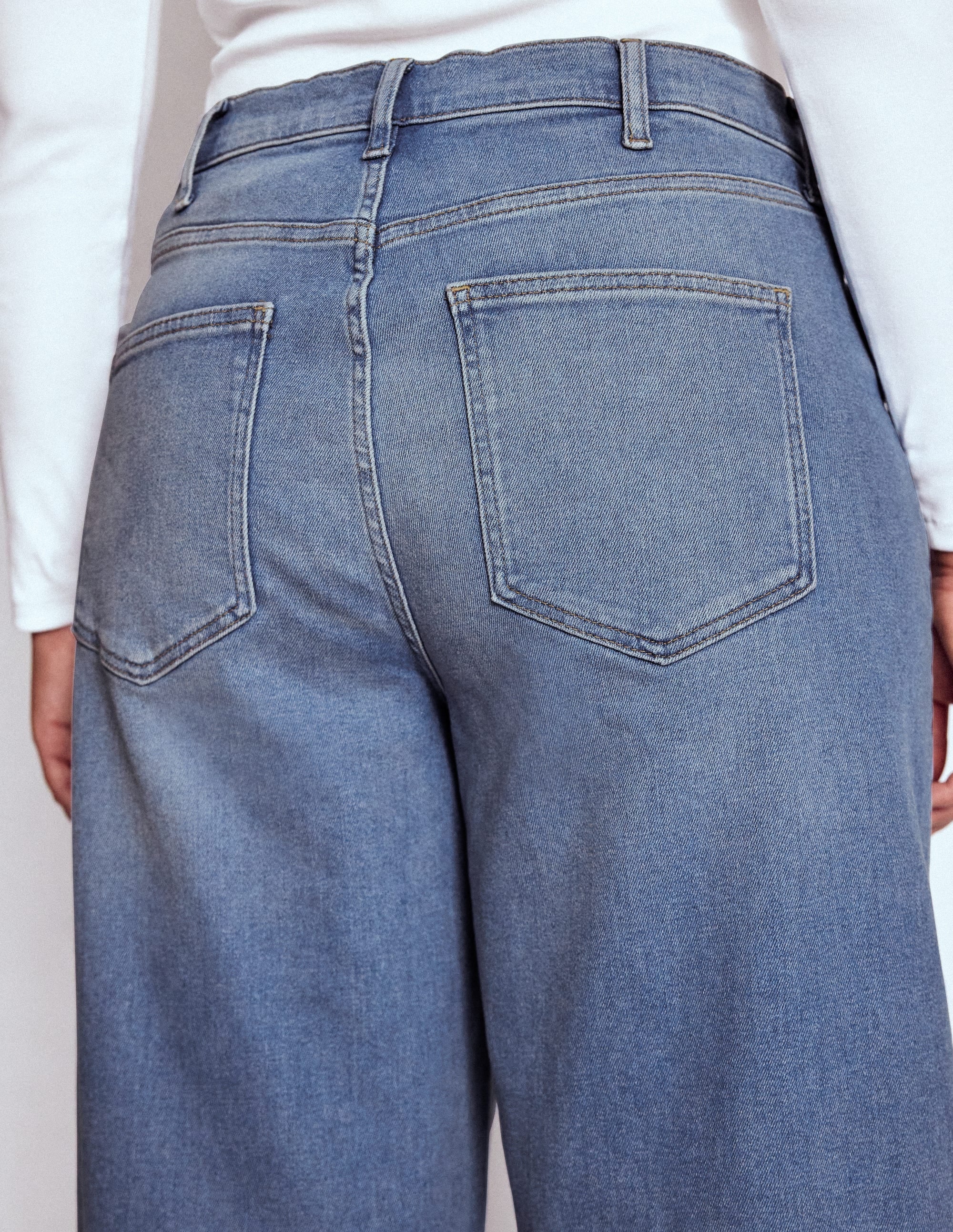 High Rise Wide Leg Jeans-Light Vintage