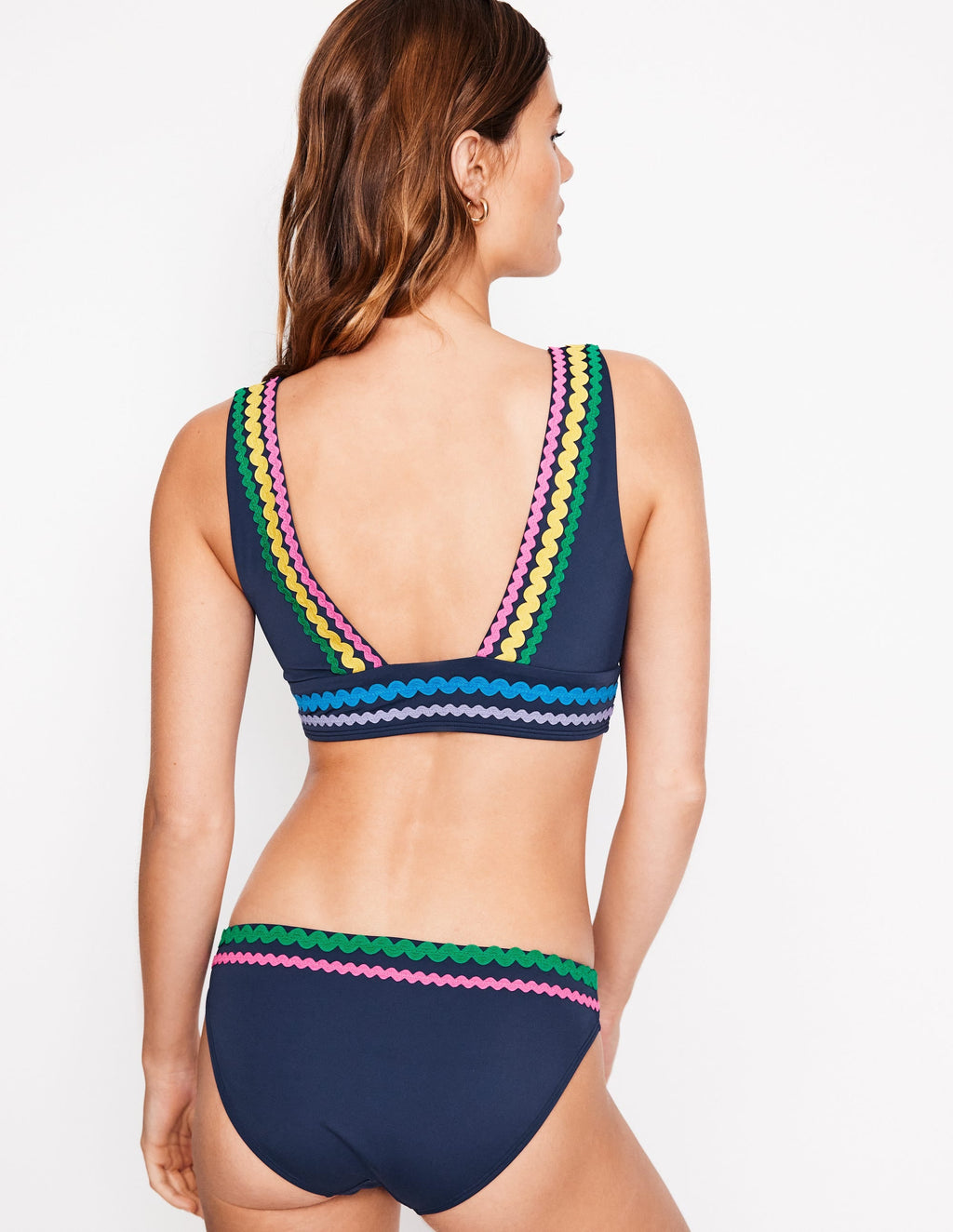 Porto V-neck Bikini Top-Navy Rik Rak