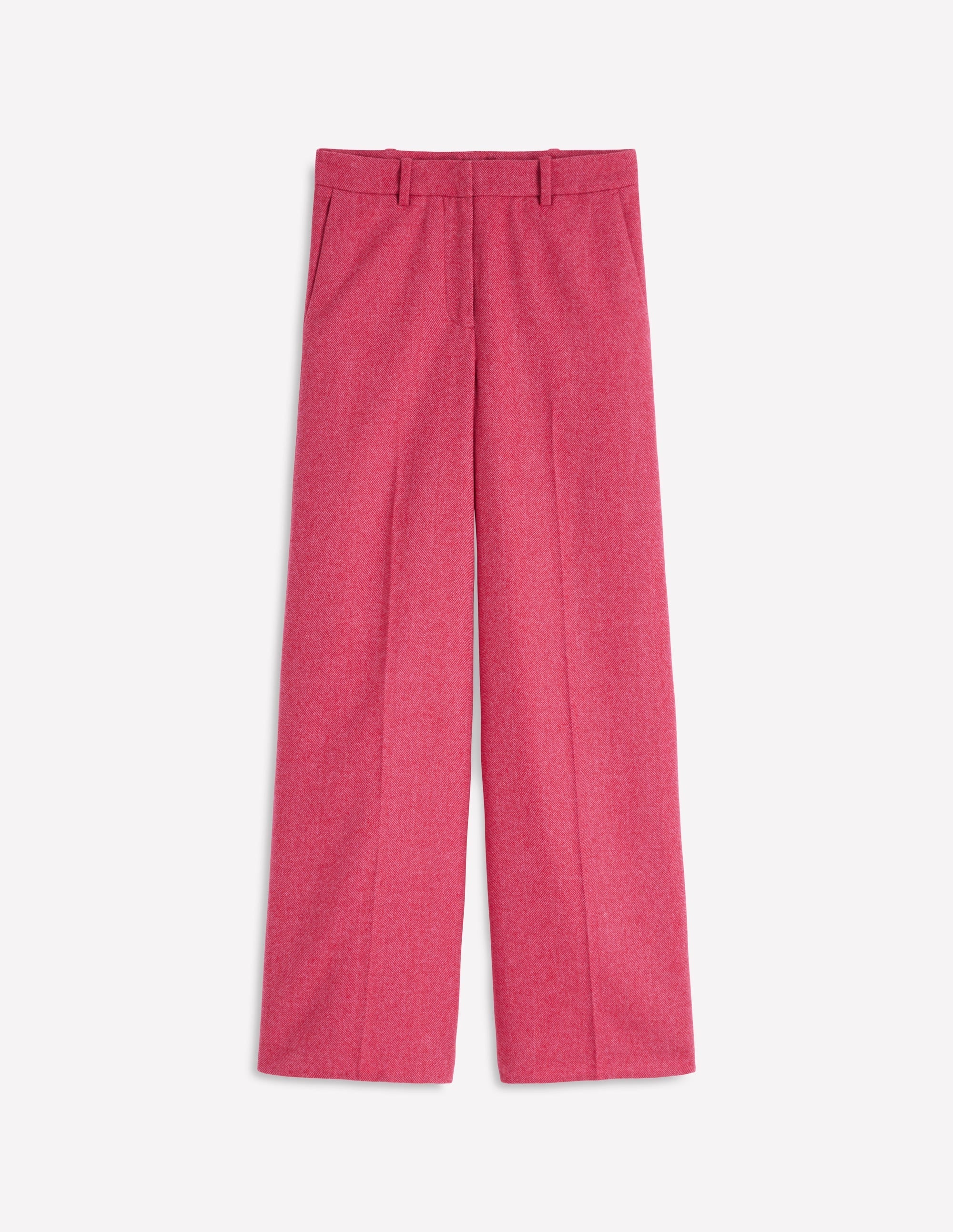Belgravia Wool Blend Pants-Red and Pink Wide Herringbone