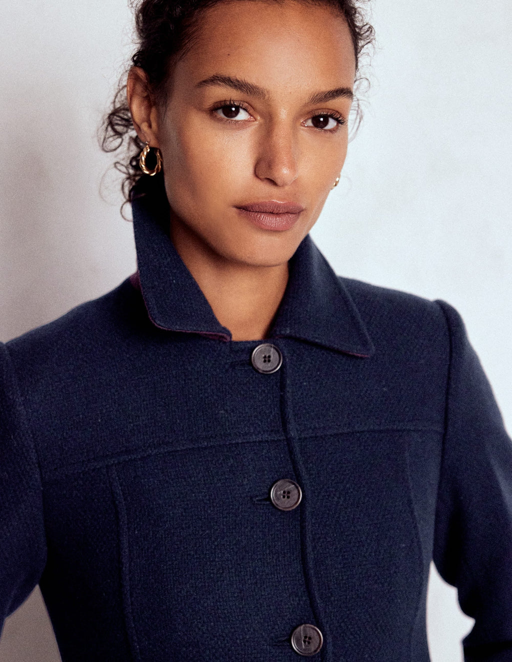 St Albans Fitted Coat-Navy