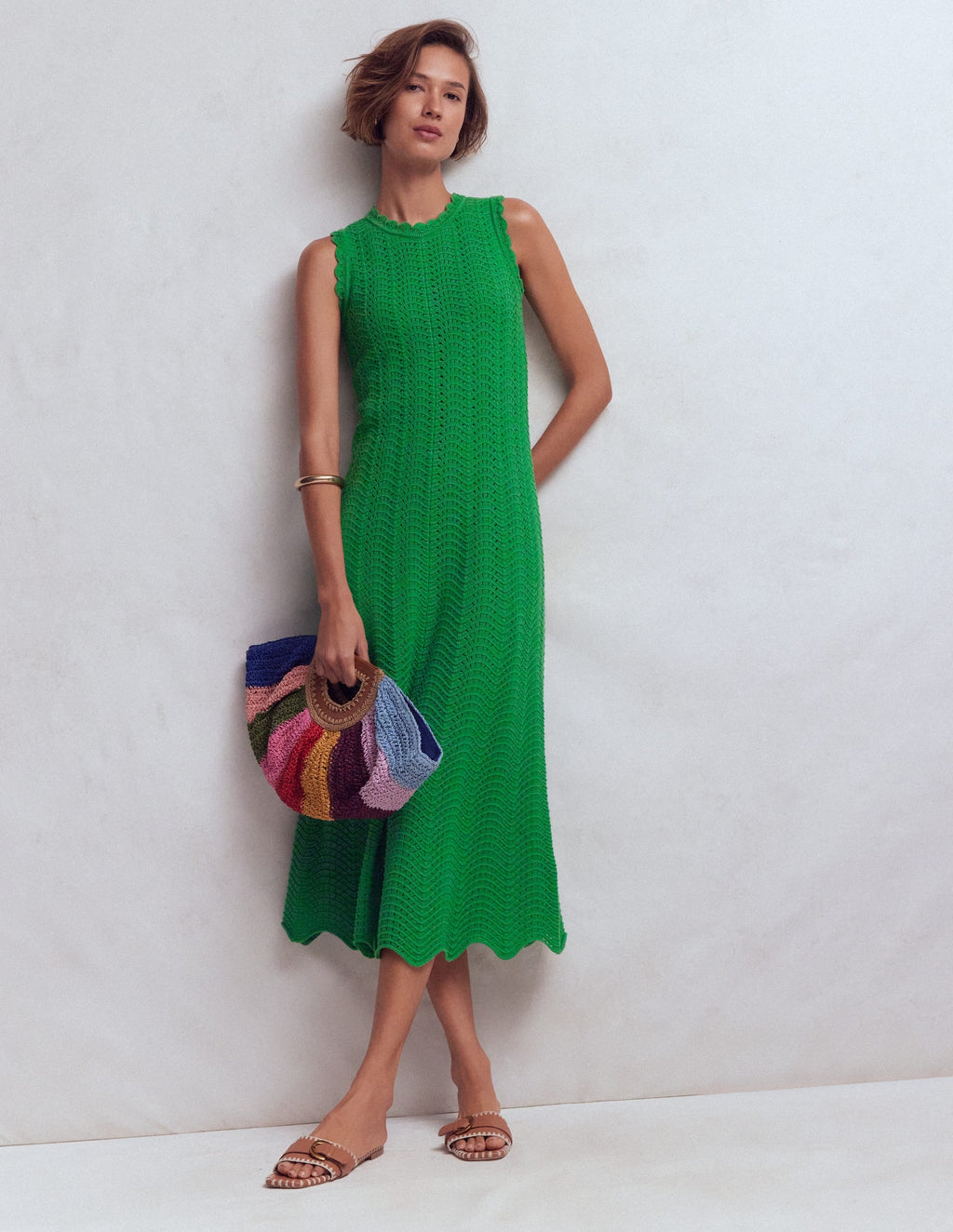 Stella Maxi Crochet Dress-Shamrock Green