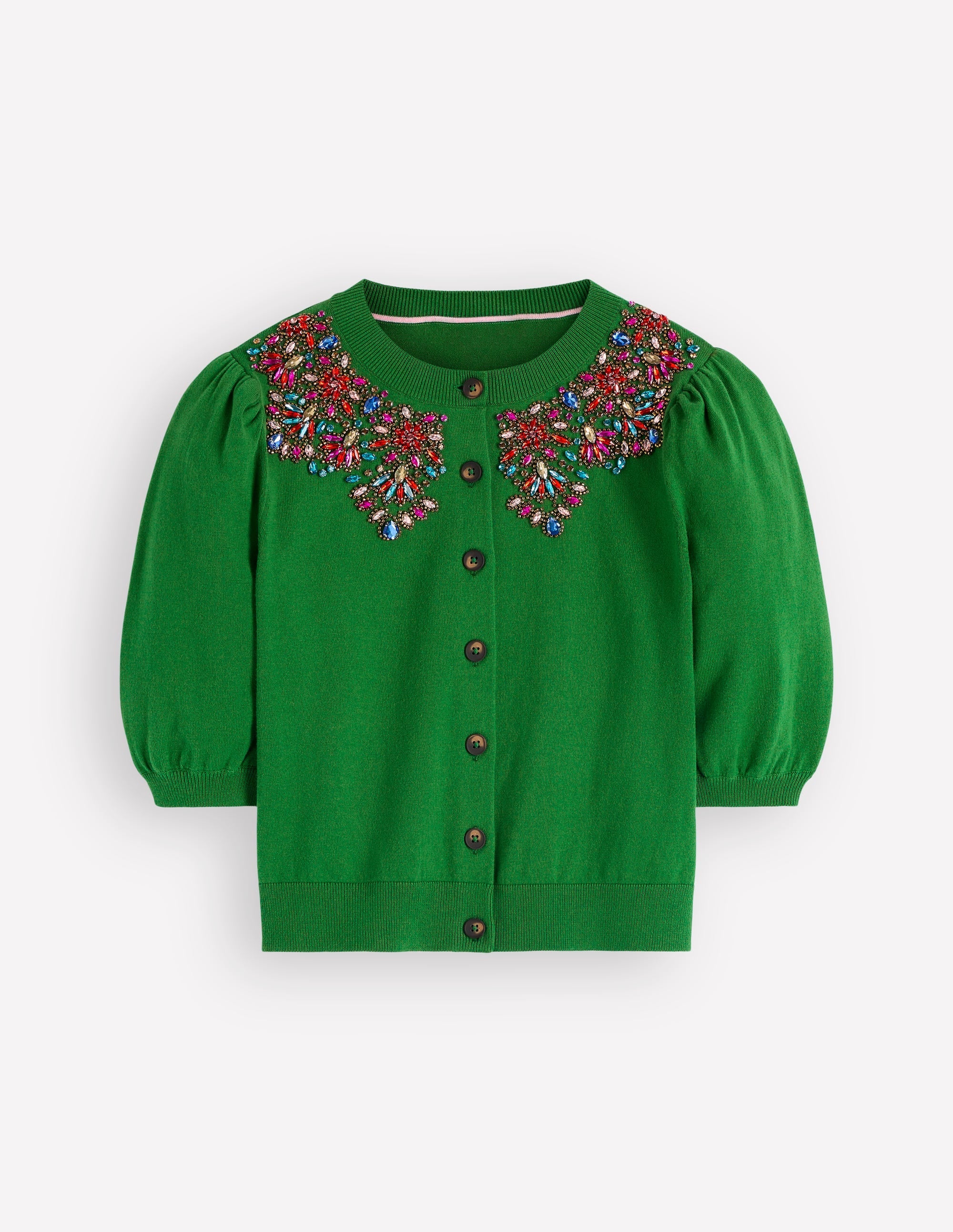 Nadia Embellished Cardigan-Green
