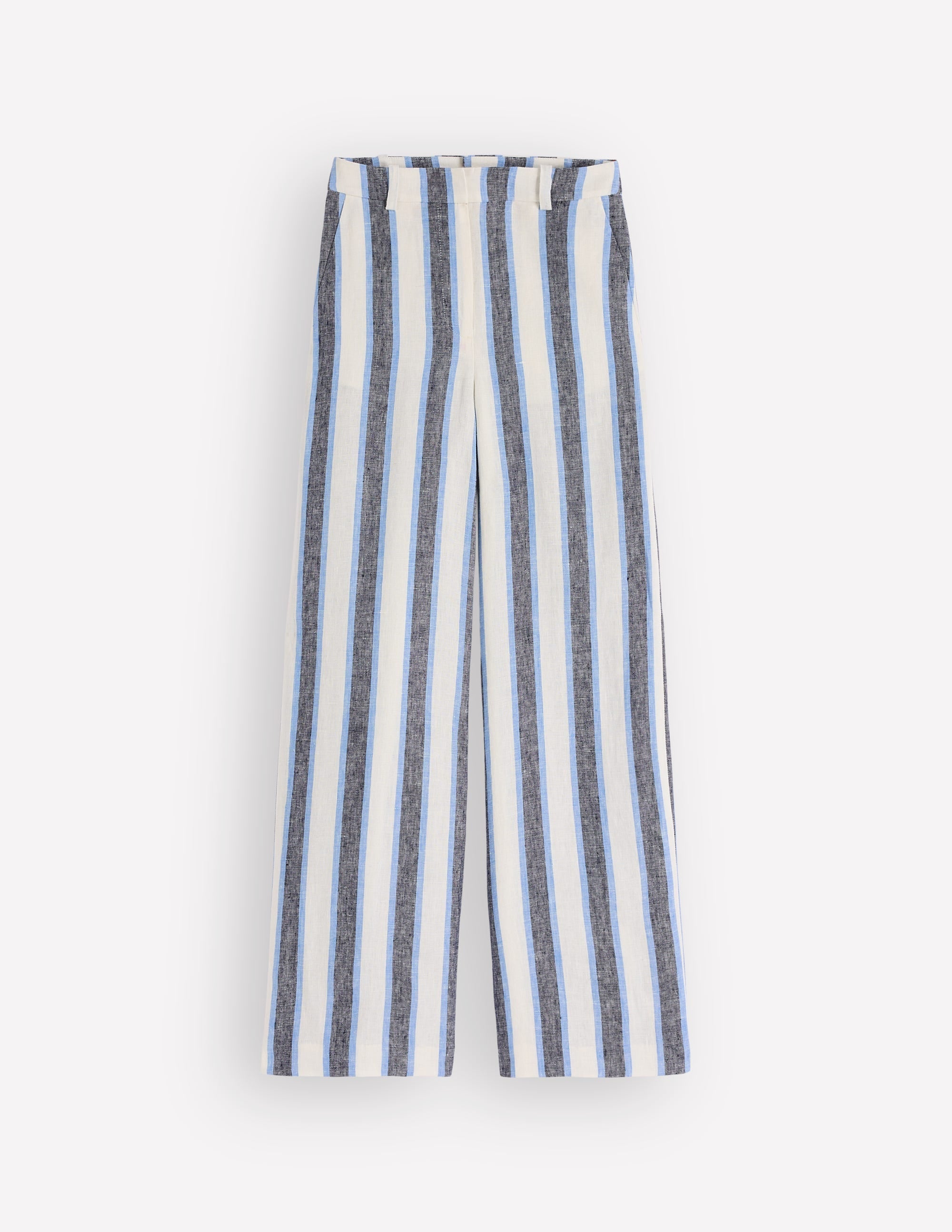Belgravia Linen Pants-Blue and White Stripe