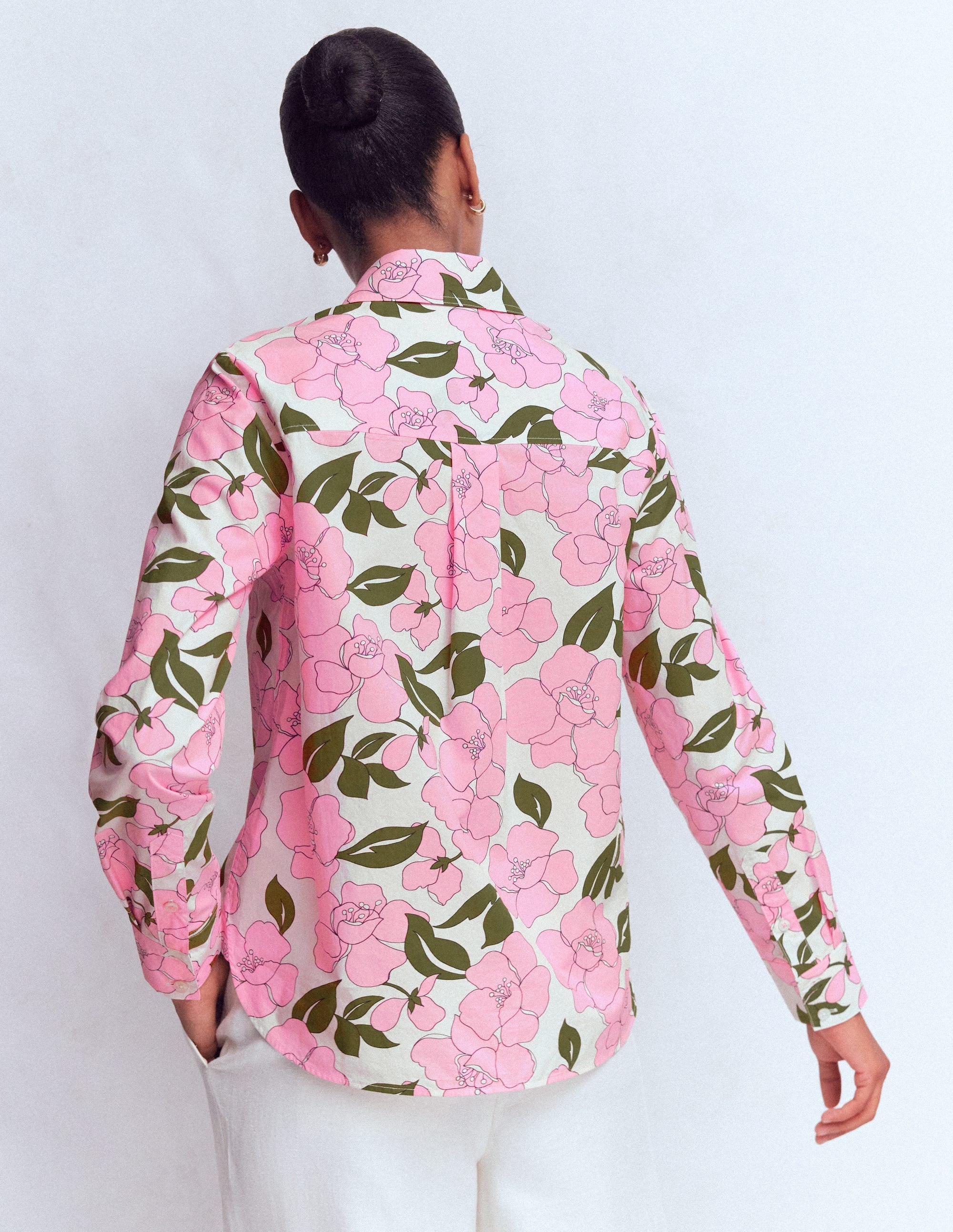 Sienna Cotton Shirt-Blossom Pink, Radiant Bloom