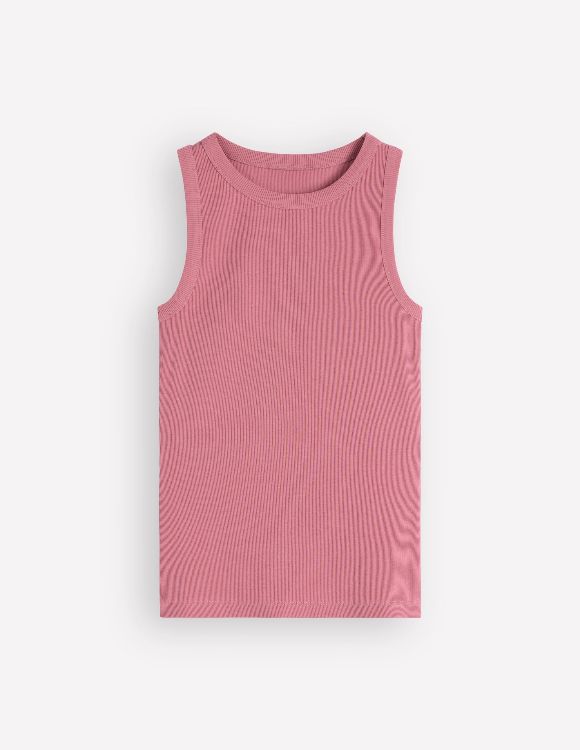 Ribbed Racer Vest-Heather Rose