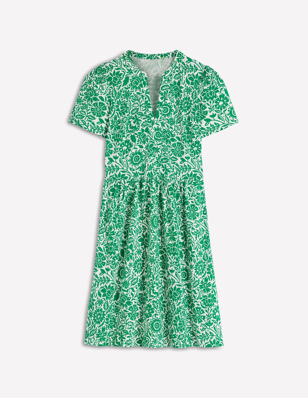 Naomi Short Sleeve Dress-Fresh Green, Meadow Scatter