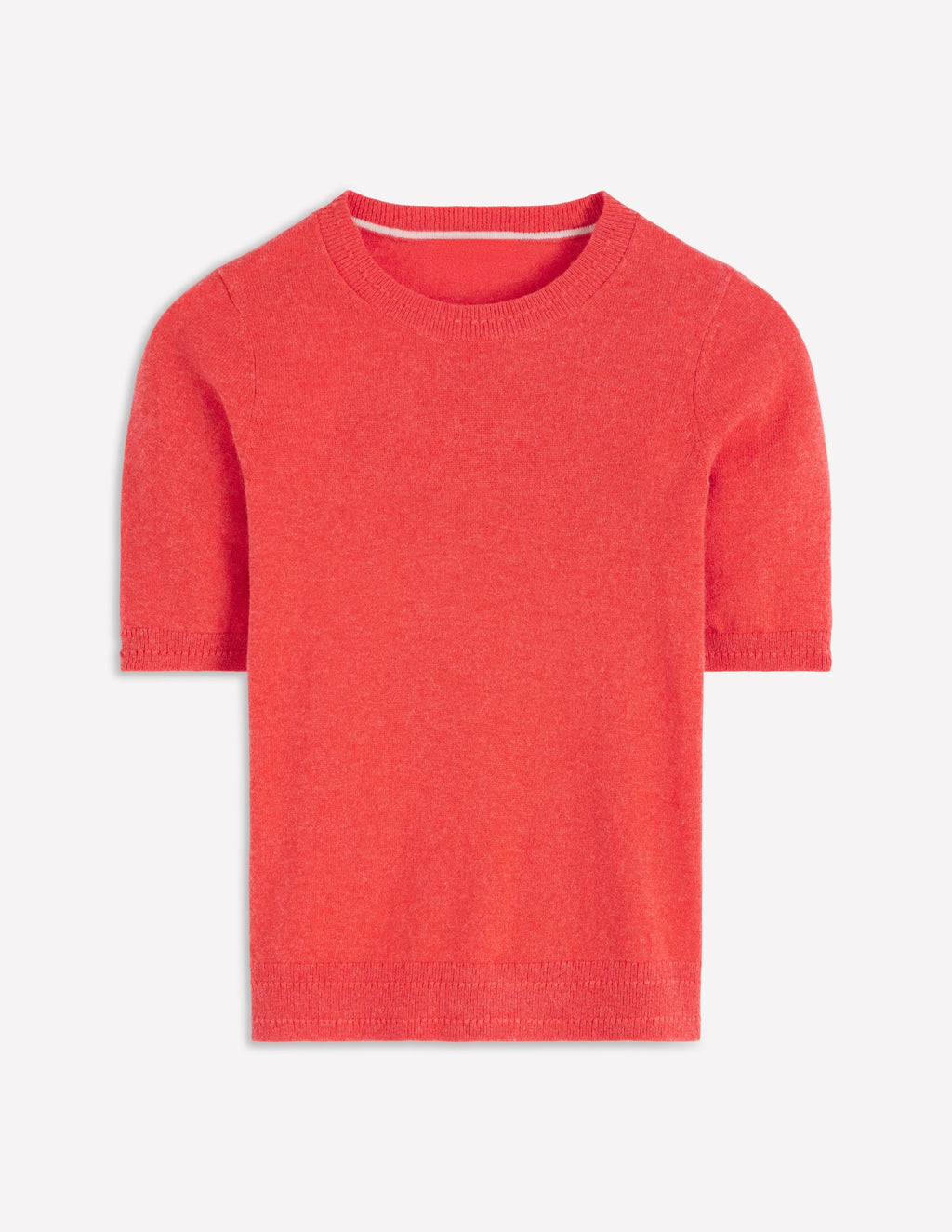 Eva Cashmere T-Shirt-Fiery Orange Melange