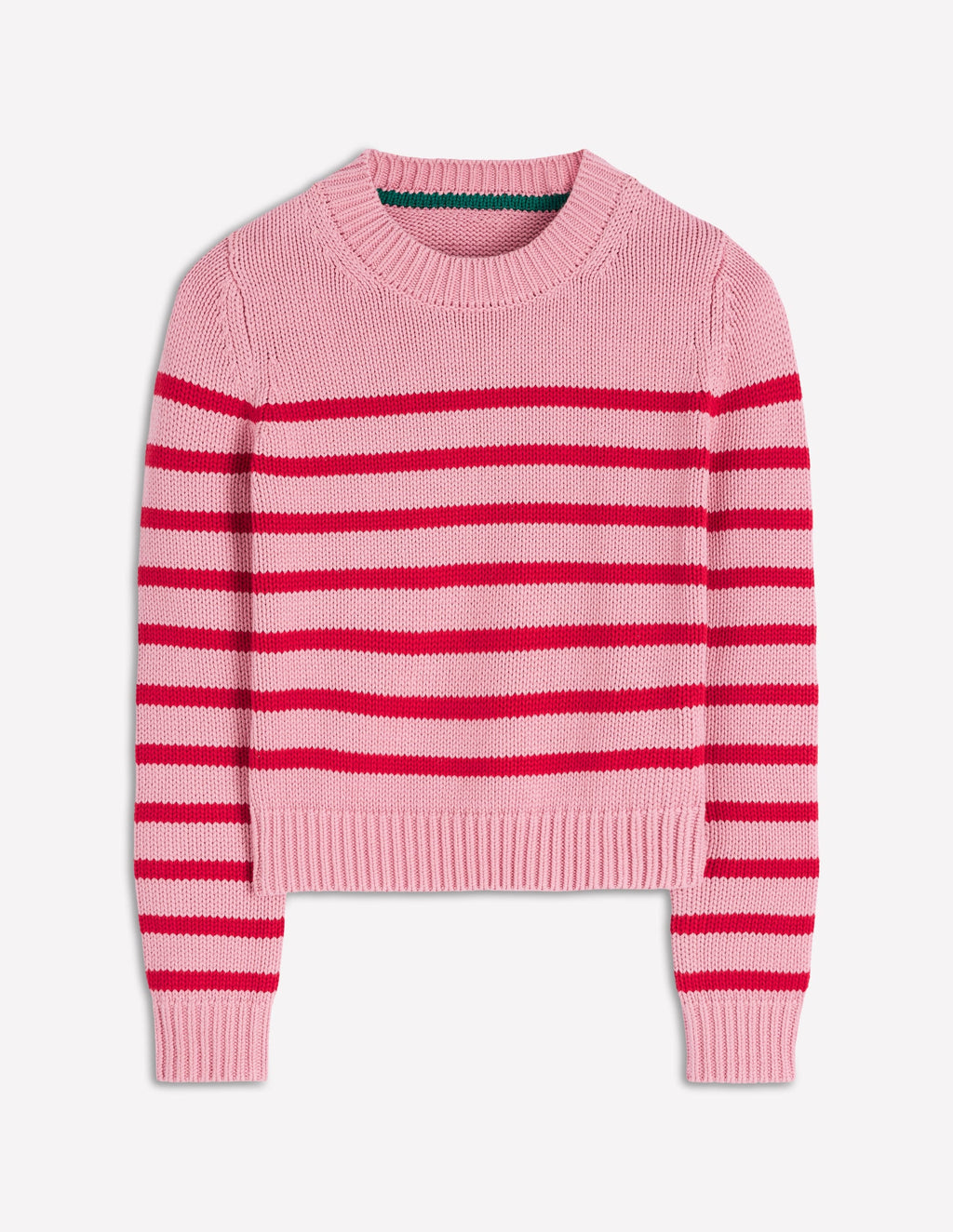 Lucy Chunky Cotton Sweater-Pink/ Red