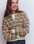 Maya Zip Up Jacket-Ivory, Rainbow