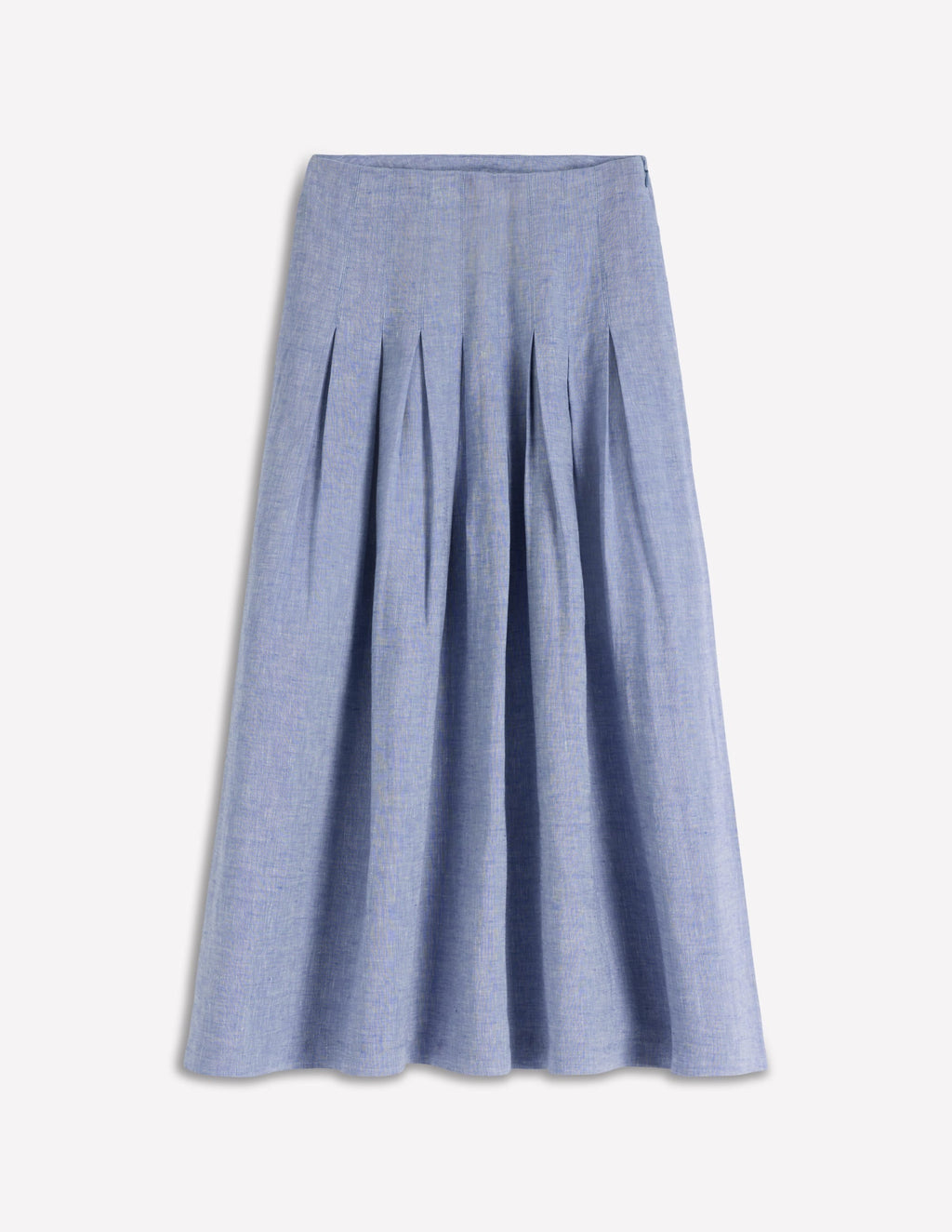Valentina Linen Skirt-Blue Chambray
