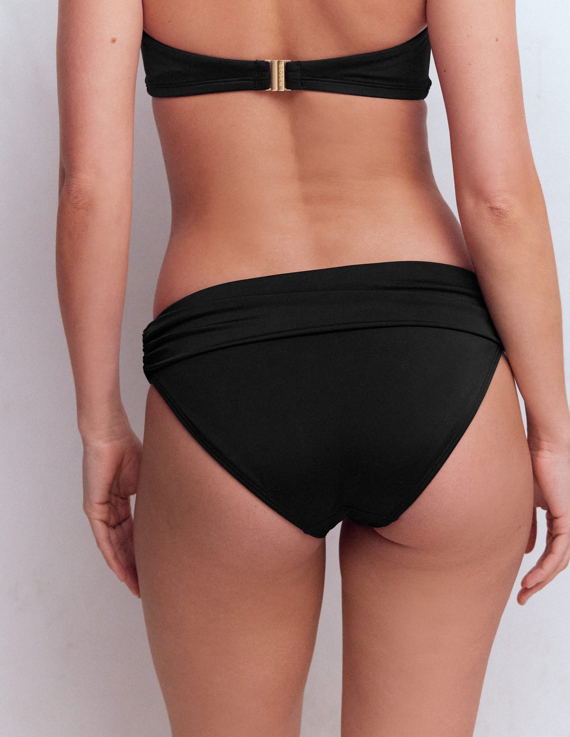 Classic Fold Bikini Bottoms-Black
