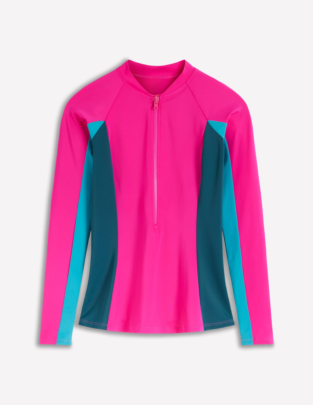 Sun Safe Raglan Guard Top-Pink Colourblock