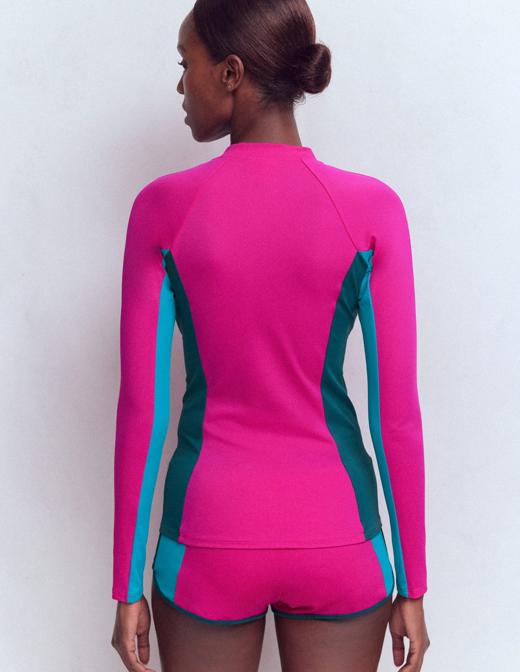 Sun Safe Raglan Guard Top-Pink Colourblock