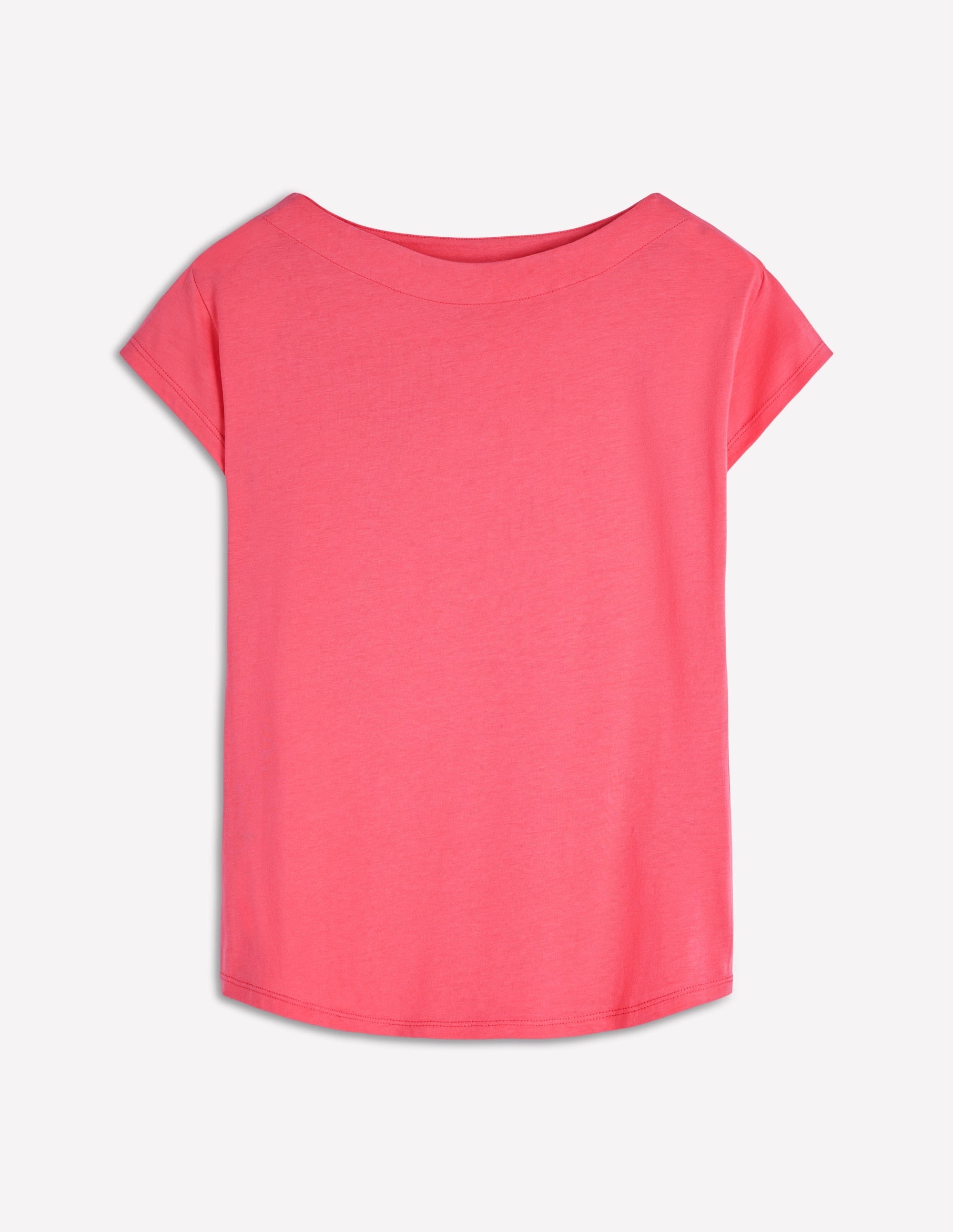 Supersoft Boat Neck T-Shirt-Azalea Pink