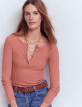 Rib Henley-Vintage Rose