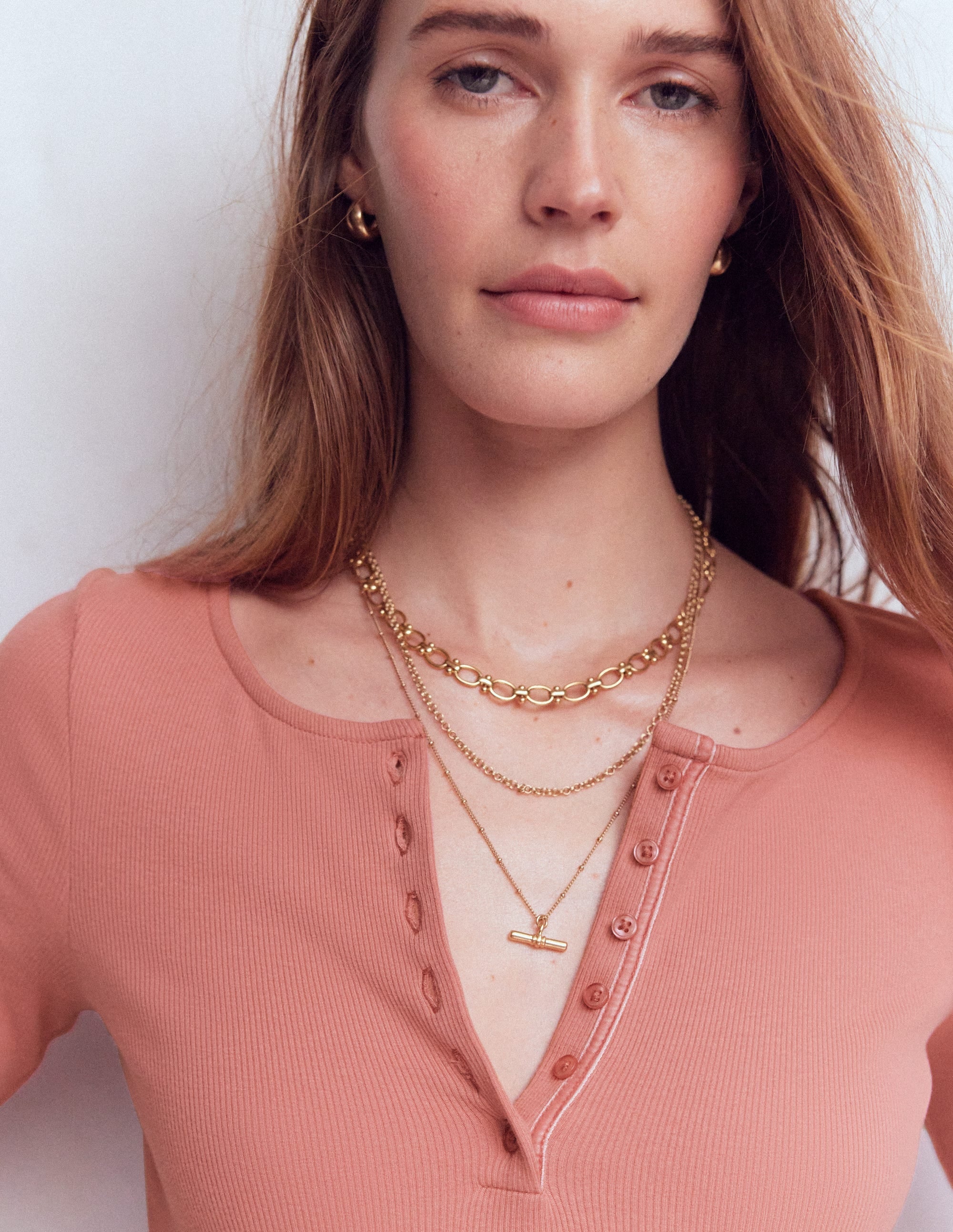 Rib Henley-Vintage Rose
