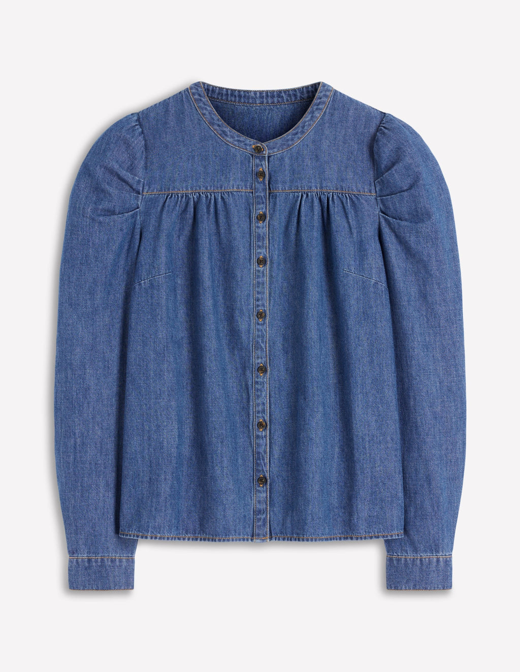 Mutton Denim Shirt-Mid Blue