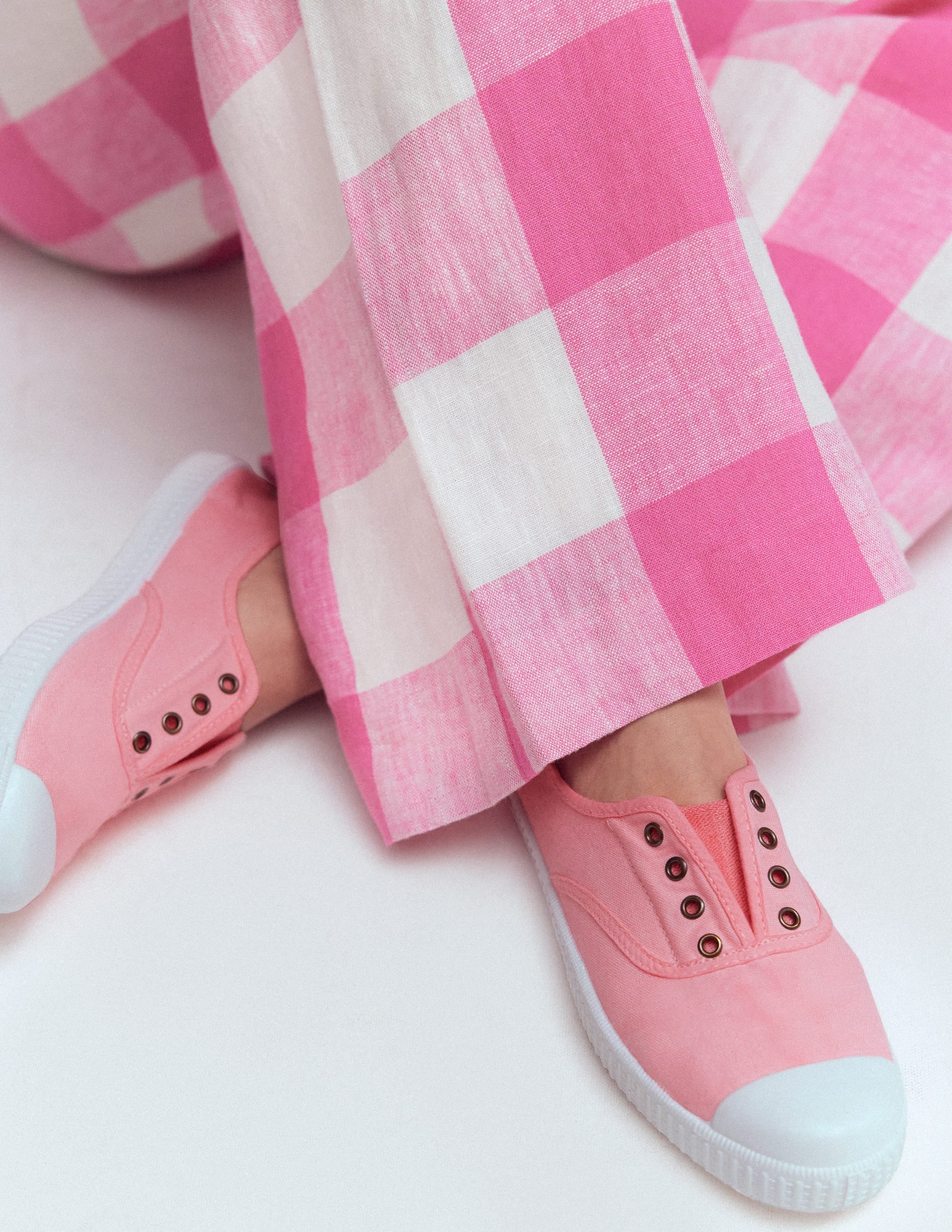 Laceless Canvas Plimsoll-Spring Blossom Pink