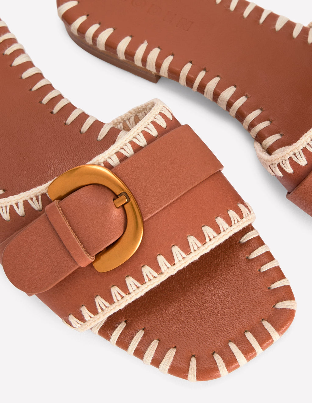 Trim Detail Flat Sandal-Tan