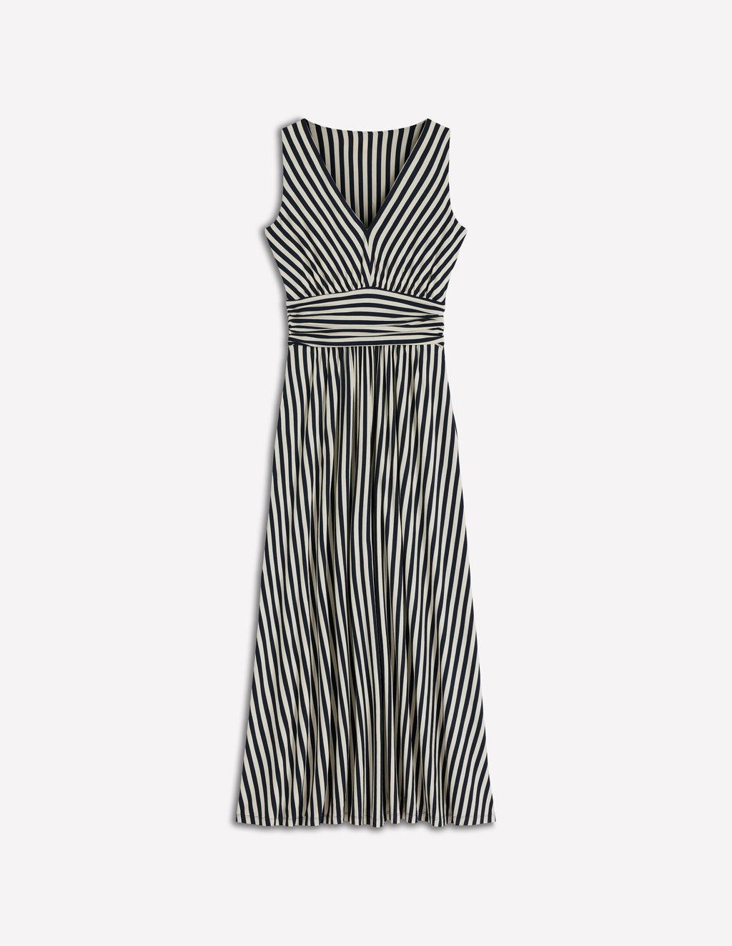 Elodie Jersey Maxi Dress-Navy and Ivory Stripe