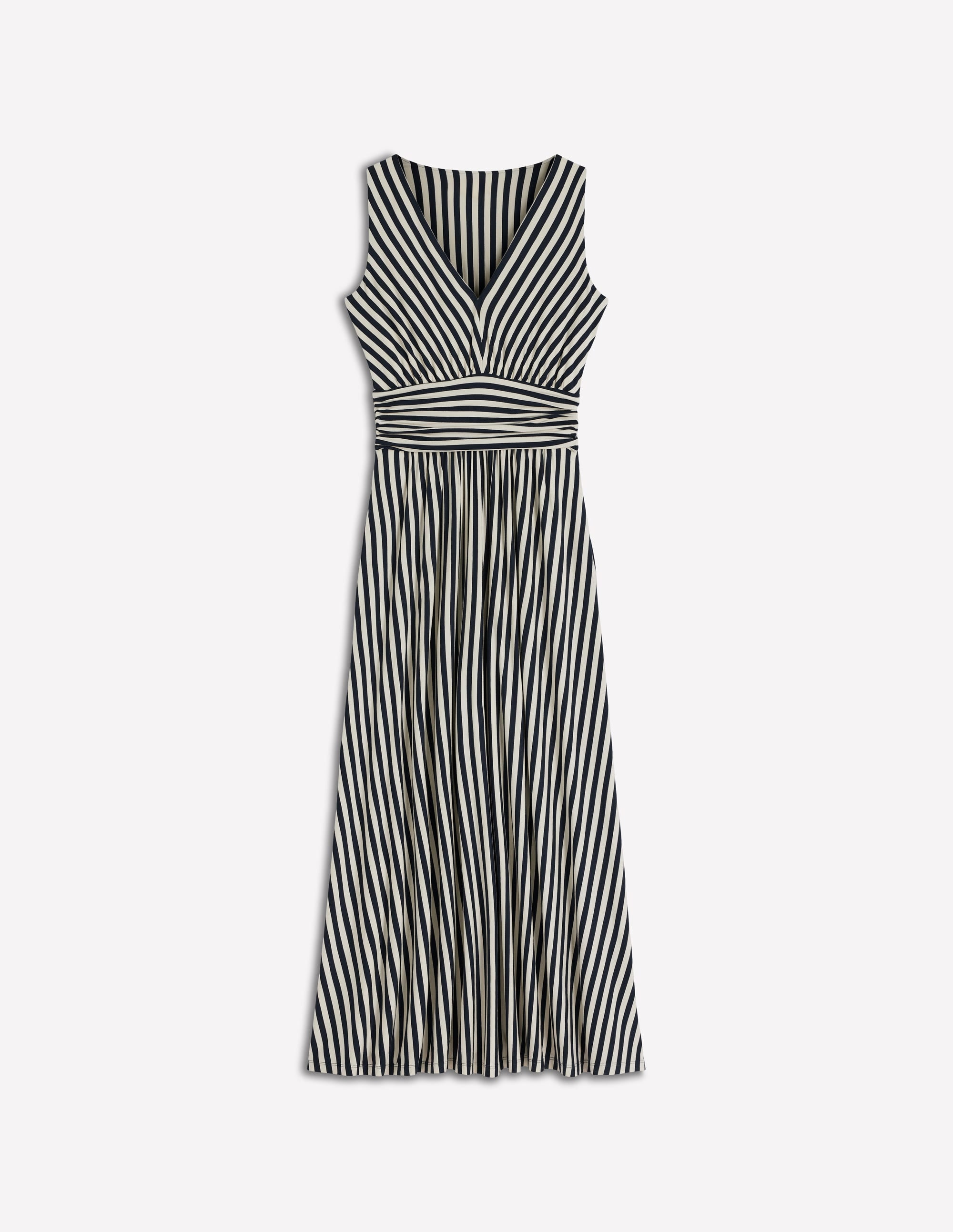 Elodie Jersey Maxi Dress-Navy and Ivory Stripe