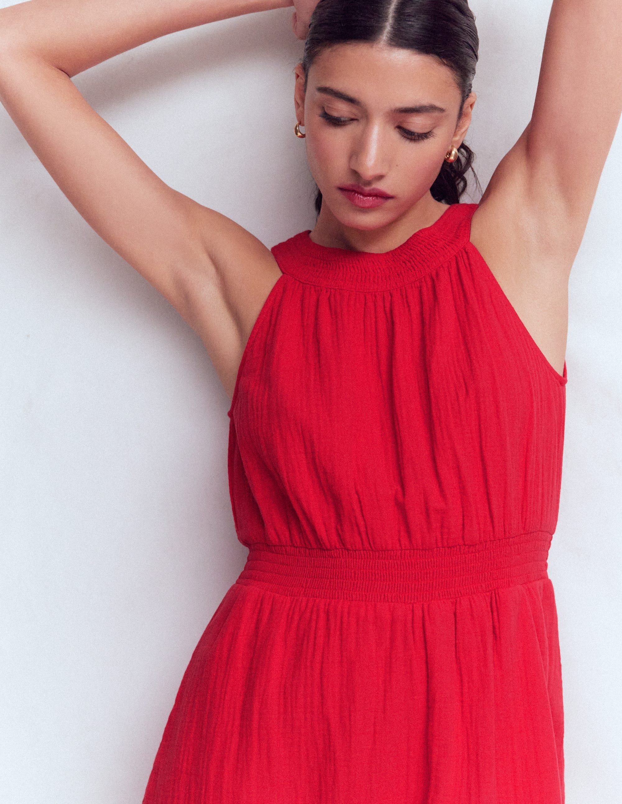 Daphne Double Cloth Dress-Salsa