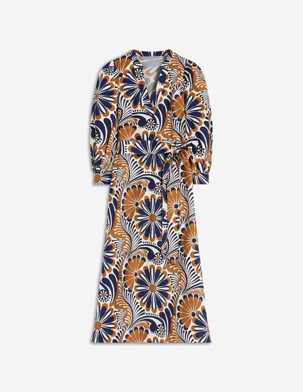 Octavia Cotton Dress-Navy Euphoric Gardens