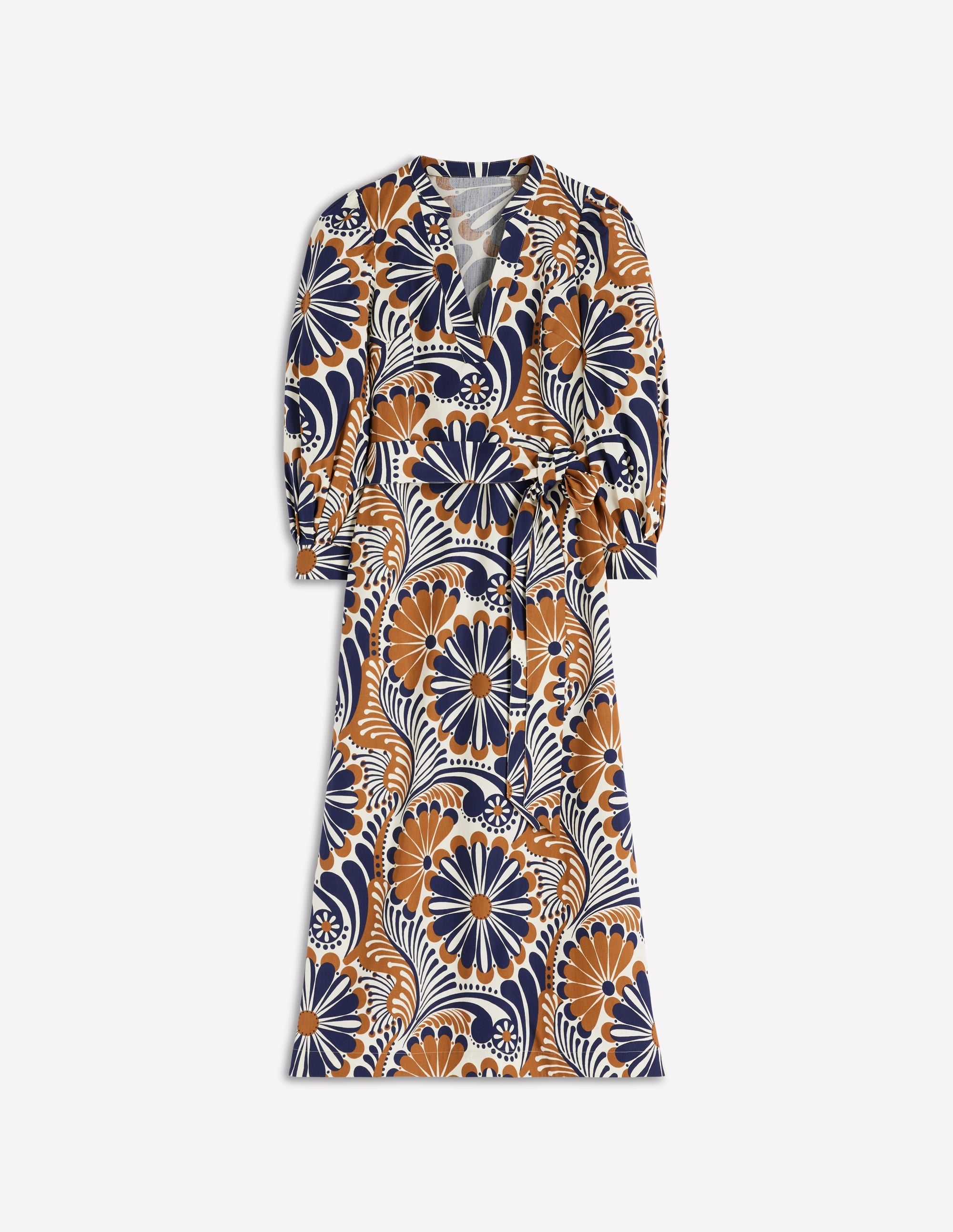 Octavia Cotton Dress-Navy Euphoric Gardens