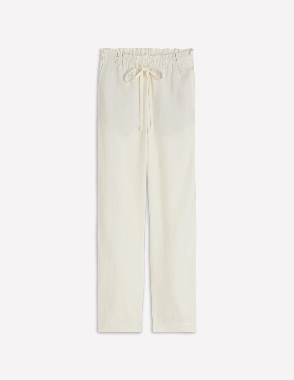 Islington Linen Crop Pants-Ivory