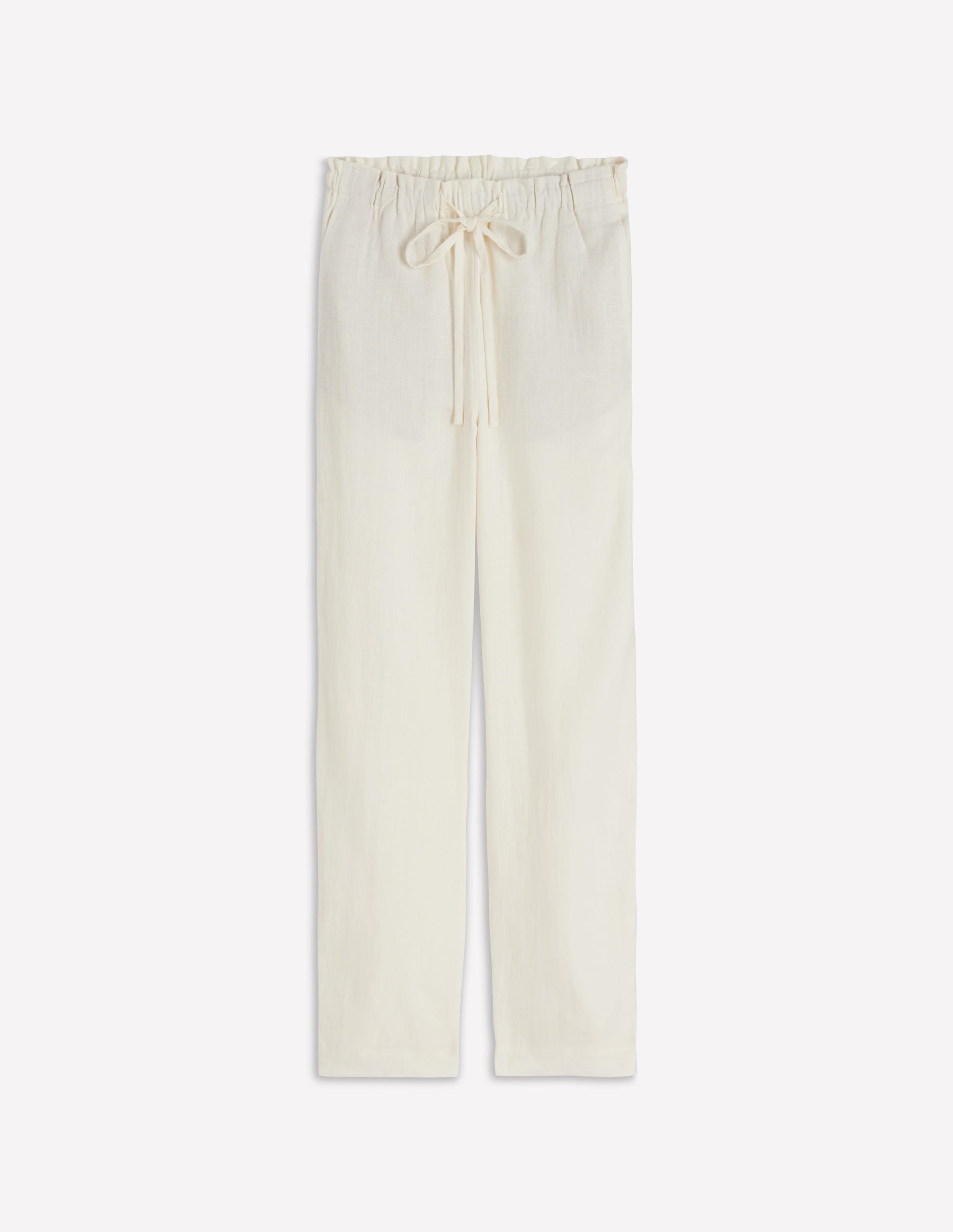 Islington Linen Crop Pants-Ivory