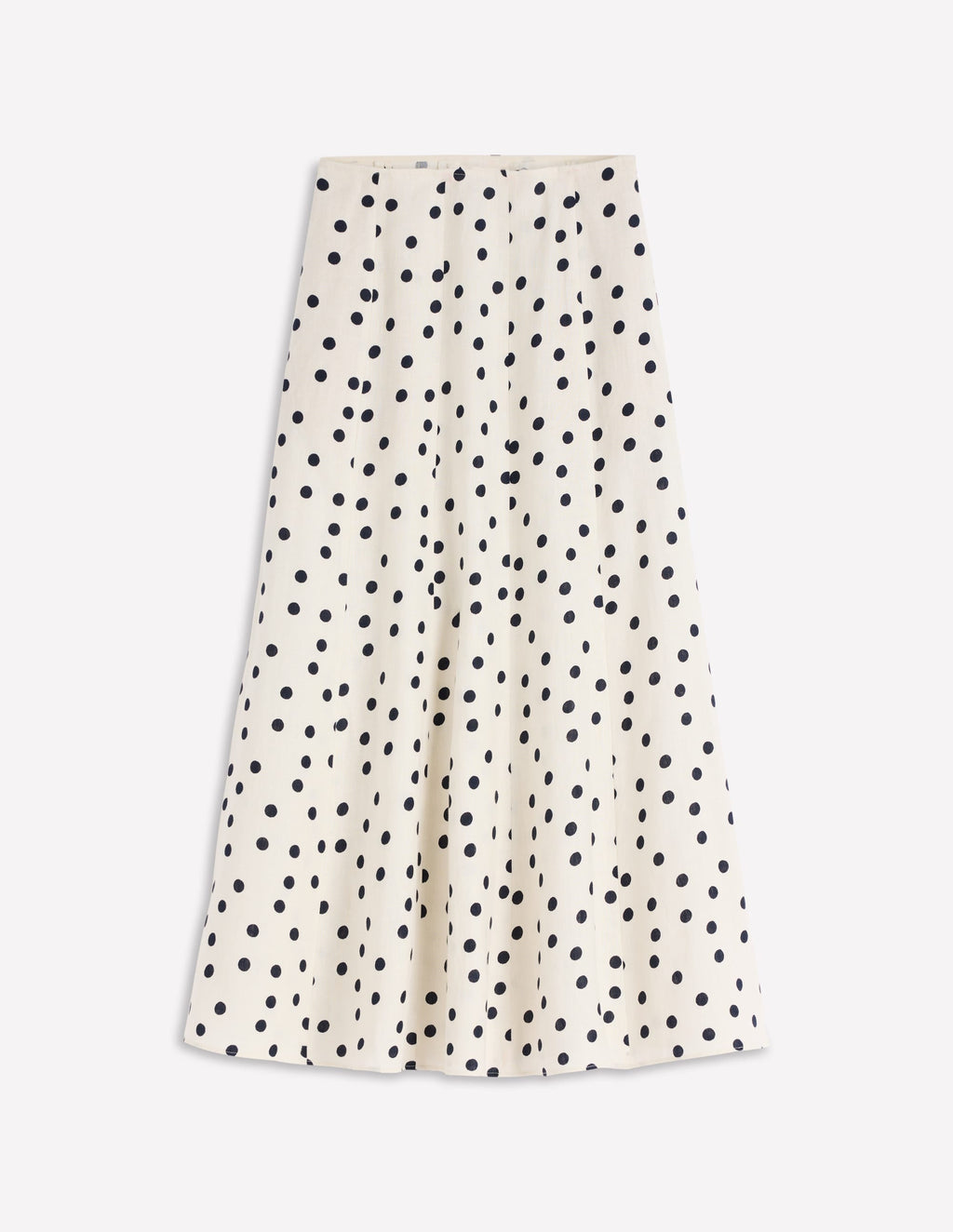 Miriam Linen Maxi Skirt-Ivory, Painted Dot