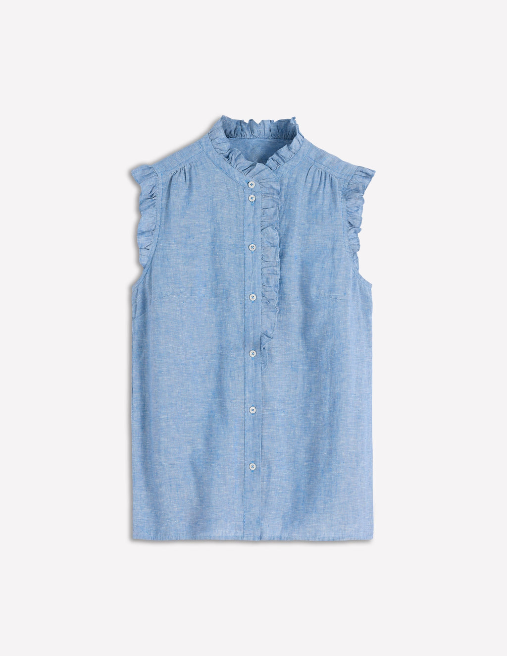 Isabel Sleeveless Linen Top-Chambray