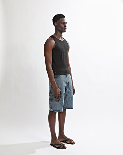 Elijah Rib Tank Black