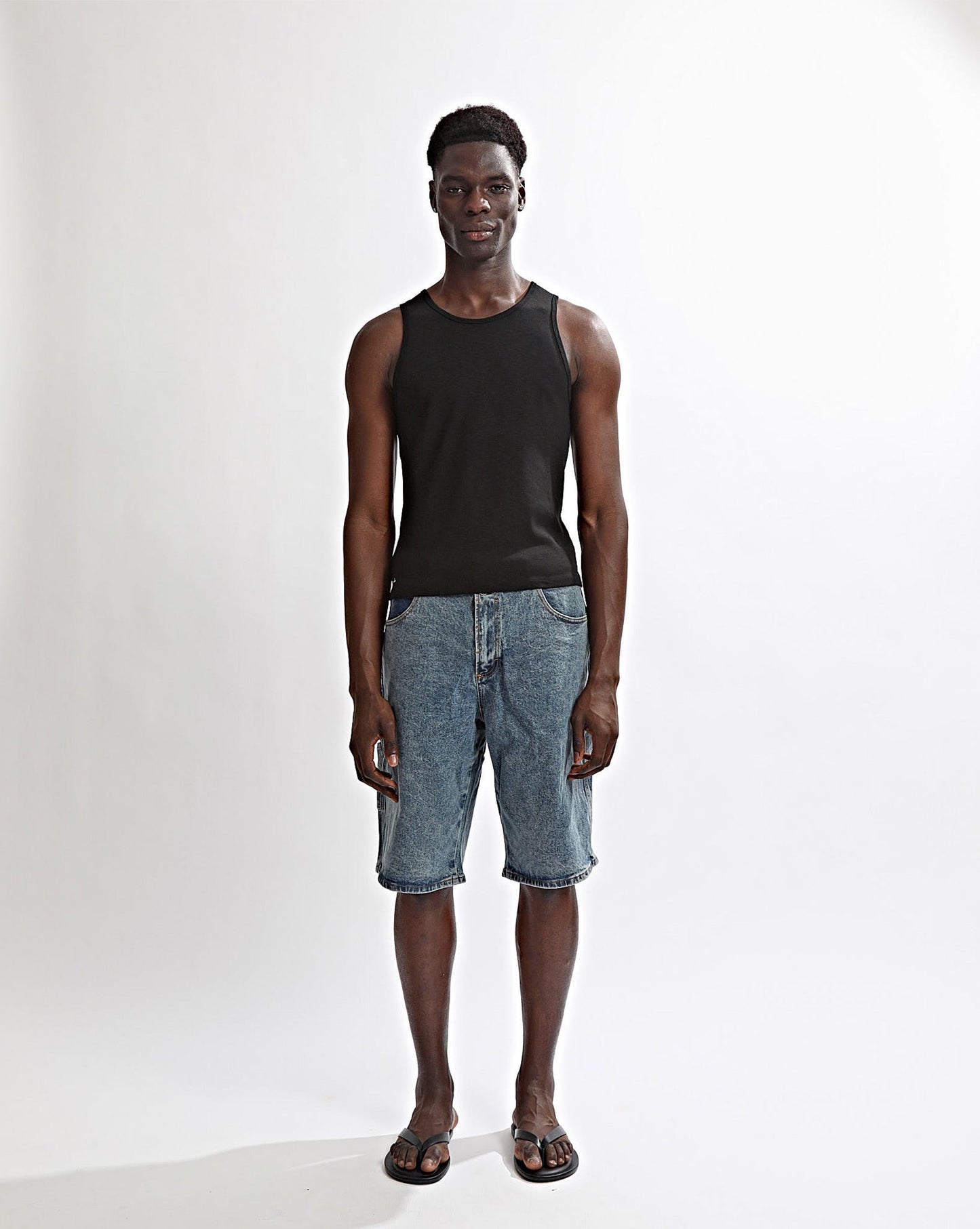 Elijah Rib Tank Black