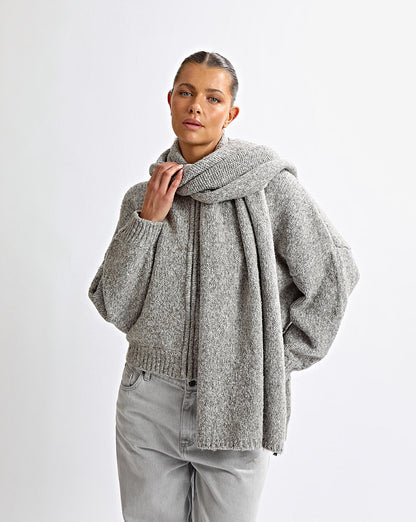 Elliot Knit Scarf Grey Marl