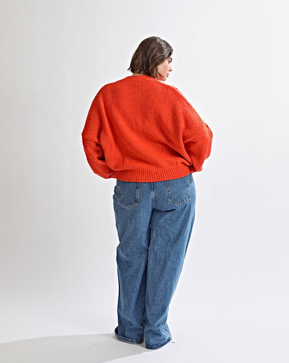 Elliot Knit Zip Jumper Red Marl