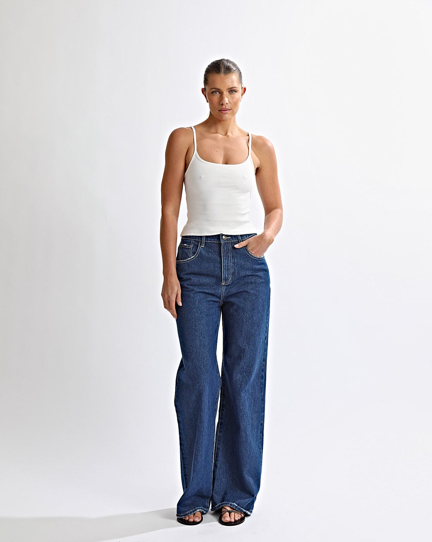 Harley High Rise Jeans Vintage Blue Cropped