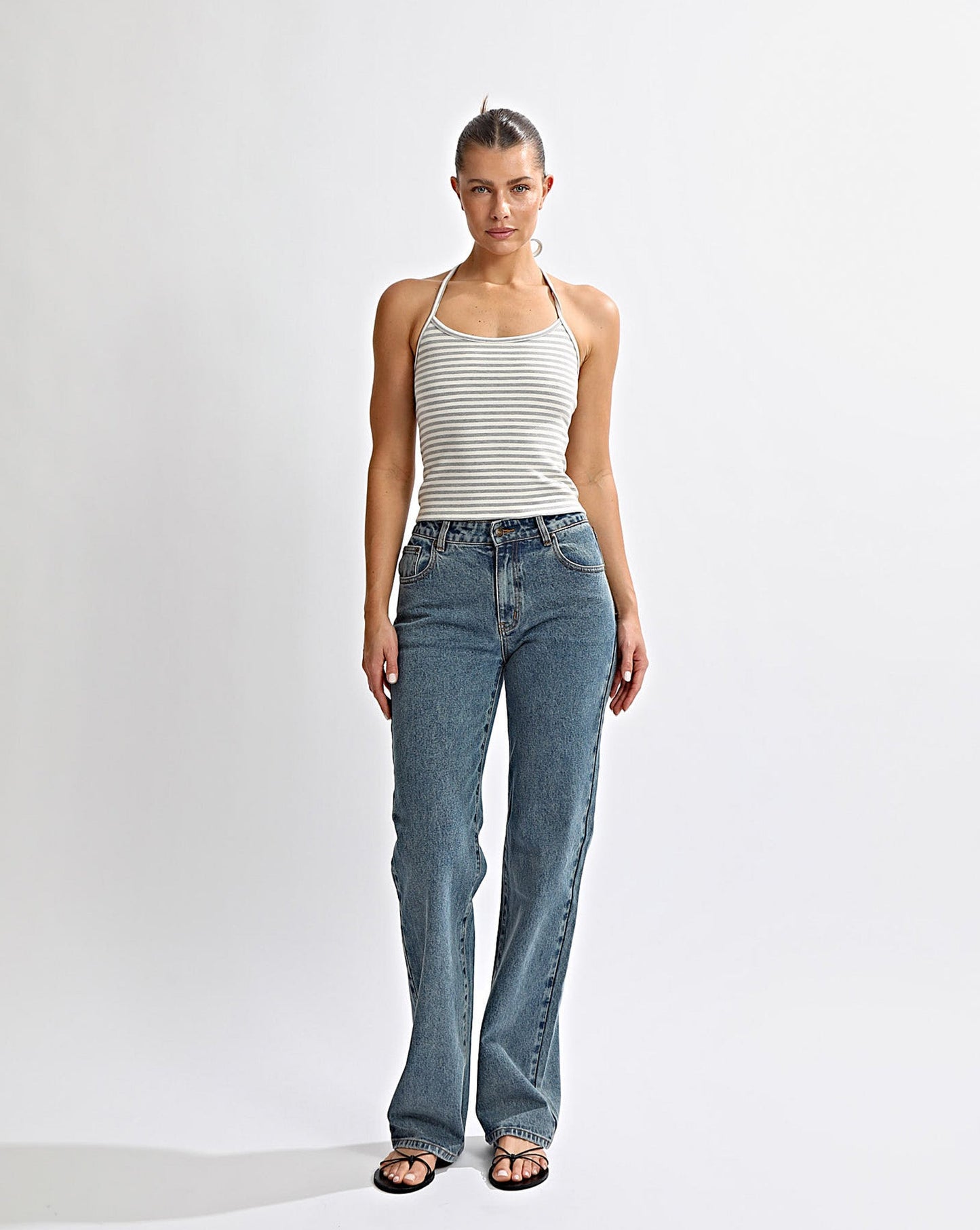 Milan Halter Tank Grey/White