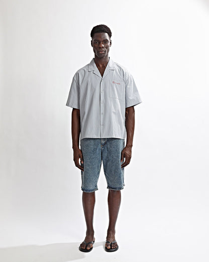 Theo Short Sleeve Shirt Grey Stripe
