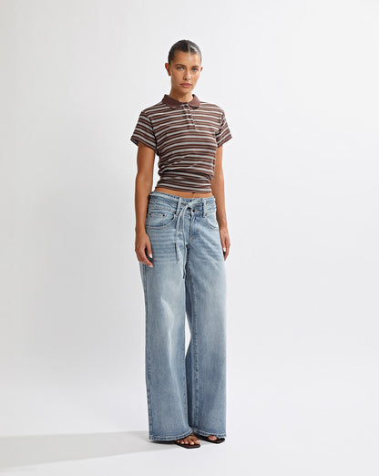 Mara Top Brown/Cream Stripe