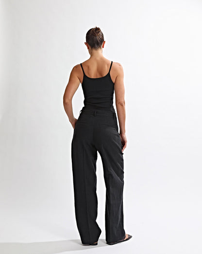 Helena Trousers Black Cropped