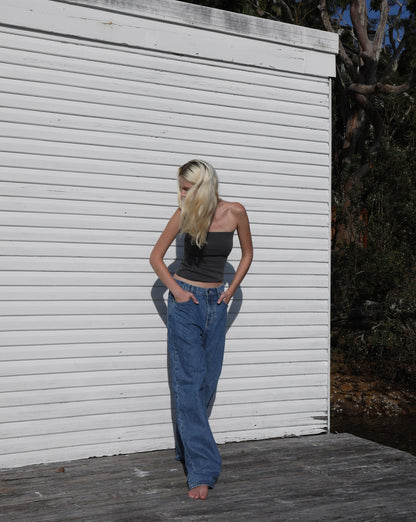 Bella Strapless Top Slate