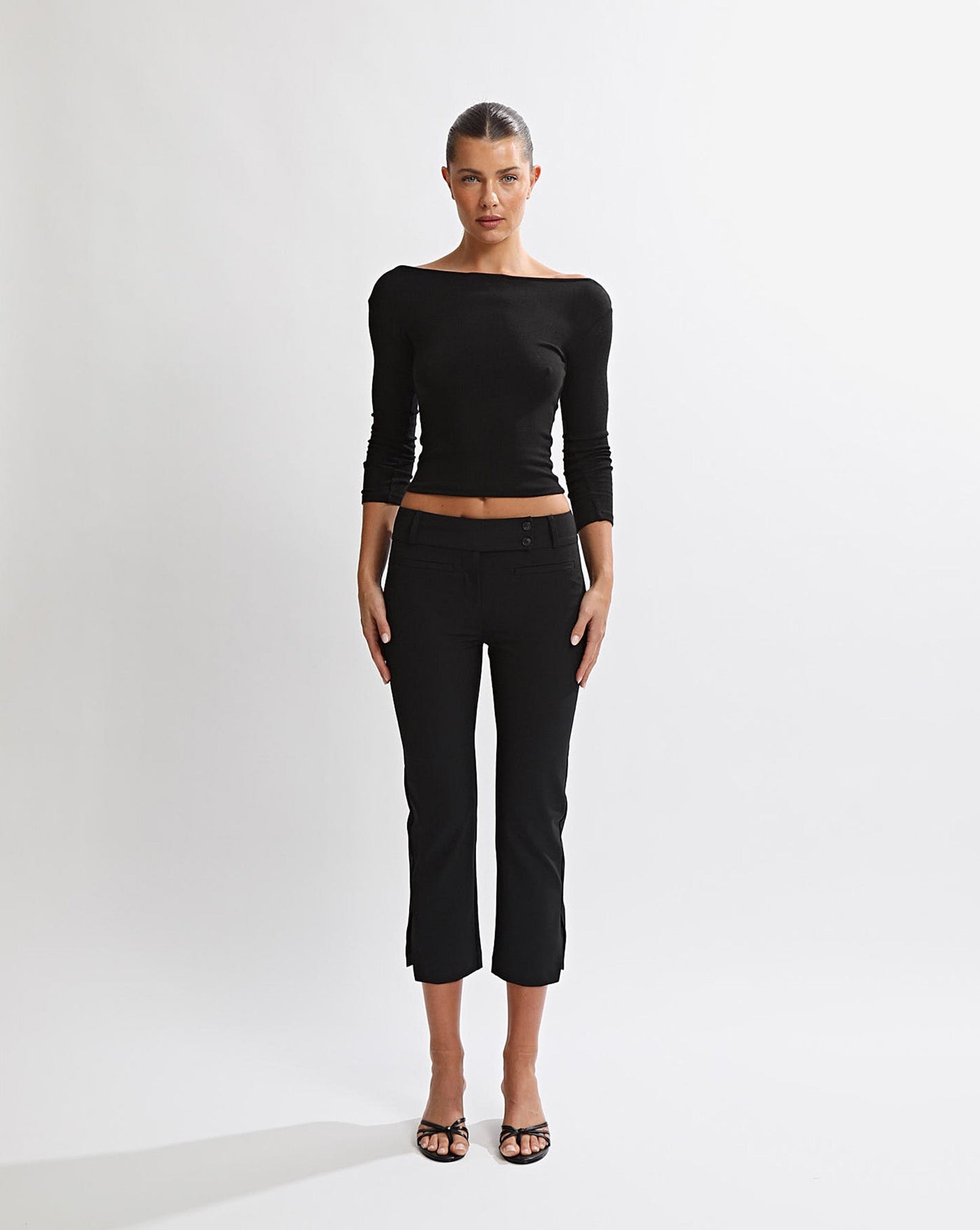 Miranda Capri Trousers Black Cropped