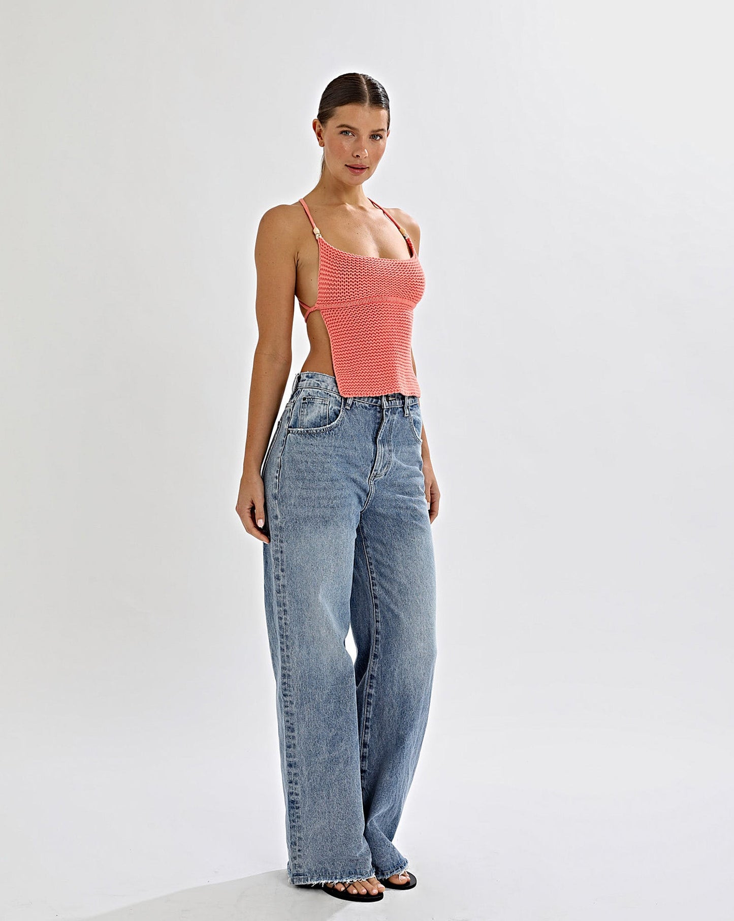Lumi Knit Top Coral
