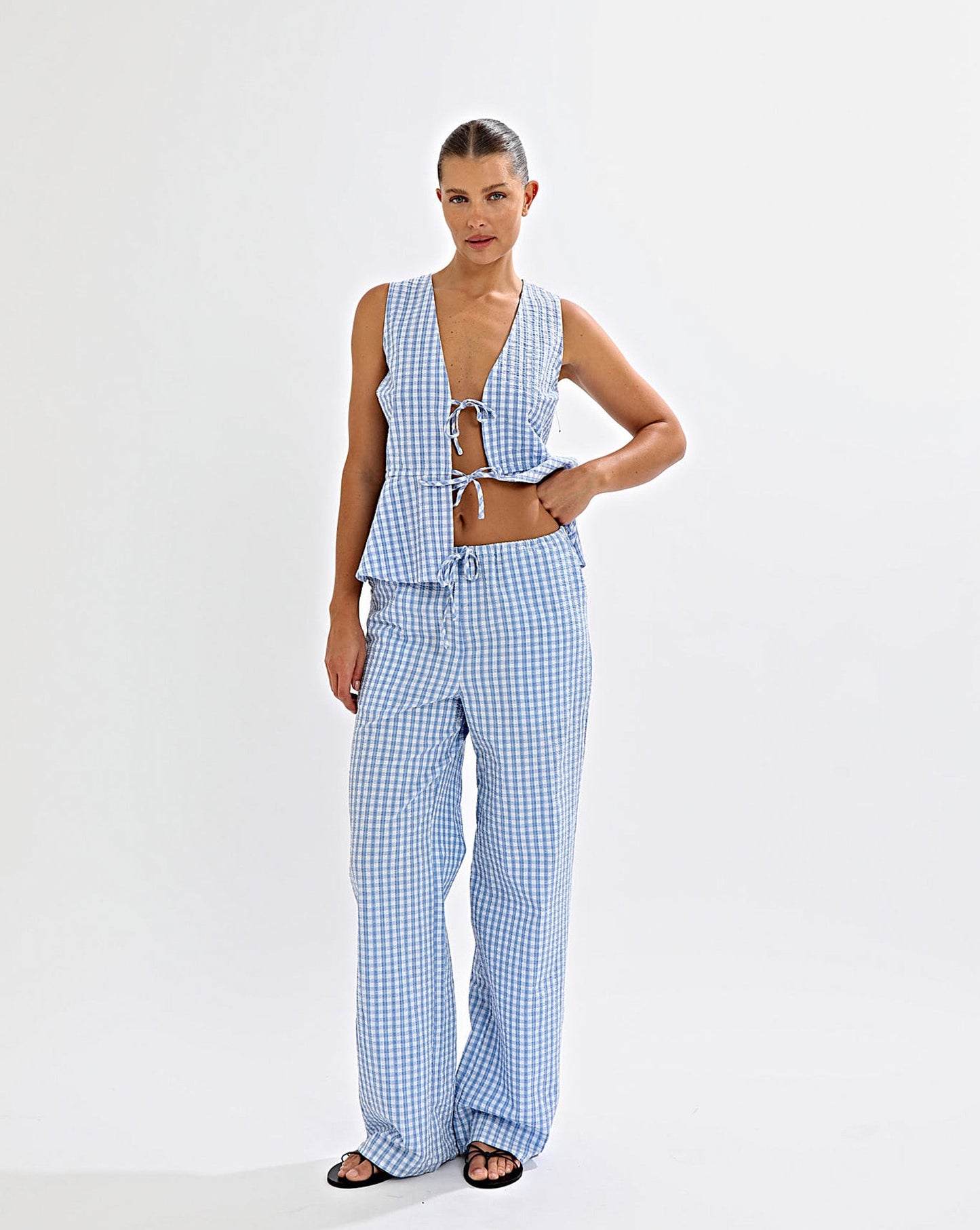 Lila Pants Blue Gingham Regular/Tall