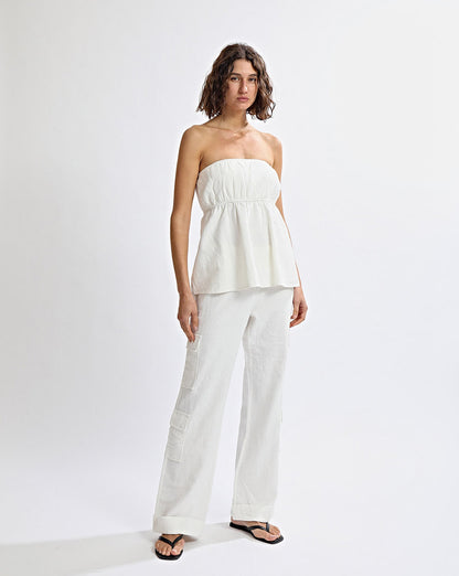 Evie Strapless Top Off White