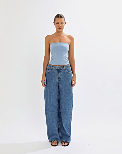 Bella Strapless Top Blue