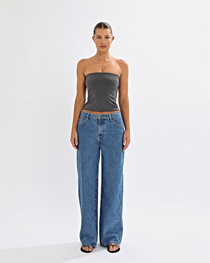 Bella Strapless Top Slate